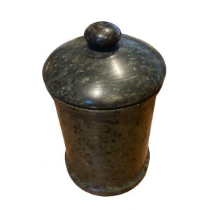 Serpentine Covered Pot, 19th Century