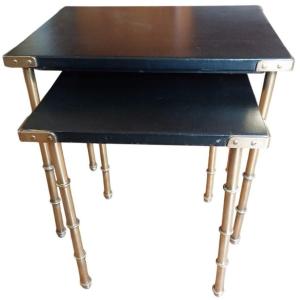 Jacques Adnet, Pair Of Nesting Coffee Tables, 50's-60's