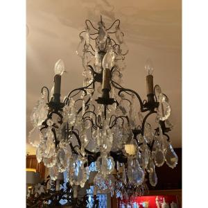 Bronze Chandelier And Crystal Tassels, 19th Century