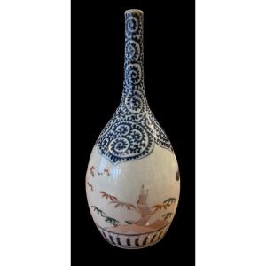 Enameled Porcelain Sake Bottle, Japan, Late 19th Century