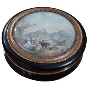 Miniature Round Box, 19th Century.