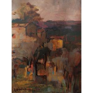 Robert Noel, Abstract Landscape, Oil On Canvas, 20th
