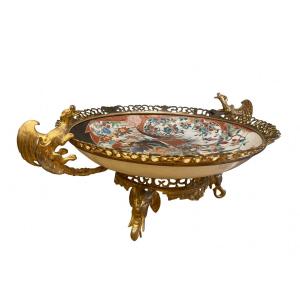 Japan, Porcelain Cup Mounted In Bronze, 19th Century 