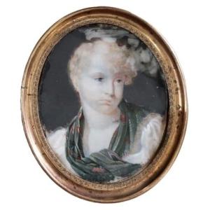 Miniature On Ivory, Portrait, 19th Century