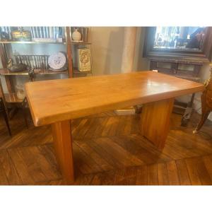 Pierre Chapo, Model T14a Elm Table, 1960s