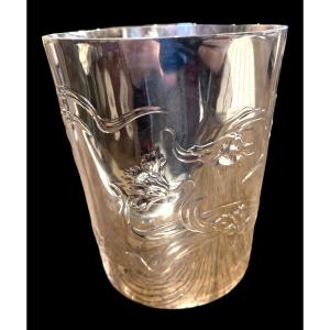  Art Nouveau Timpani In Sterling Silver, Late 19th Century 