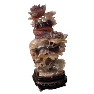 Covered Vase, Quartz, Asian Art, 20th Century 