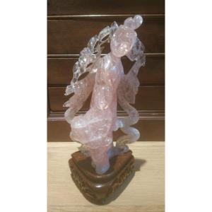 Statuette, Rose Quartz, Asia, 20th Century