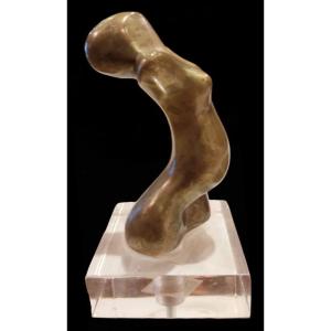 Piero Banfi (20th), Bronze Of Abstract Nude Woman.