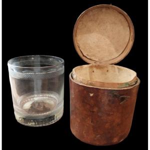 19th Century Crystal Goblet In Its Original Case, Louis XVIII.