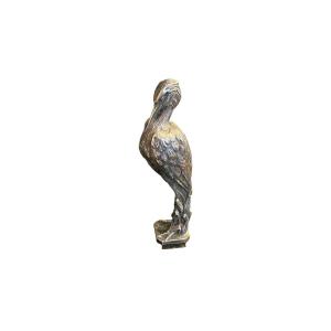 Heron Seal In Silvered Bronze 20th Century