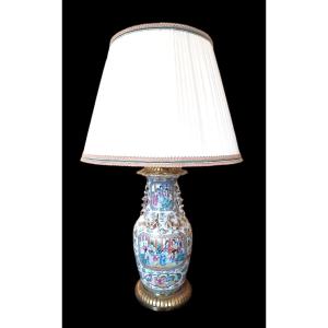 19th Century Canton Porcelain Lamp