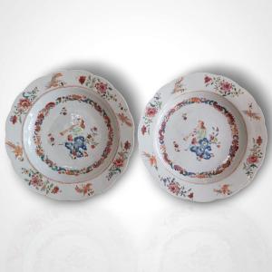 Compagnie Des Indes, Pair Of Porcelain Plates, 18th Century