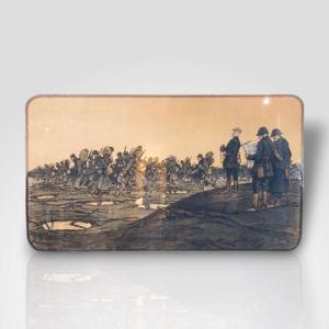 Sem (1859-1934), Military Lithograph In Color, 20th Century