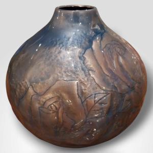 Iridescent Limoges Porcelain Vase, 20th Century