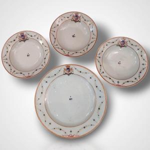Set Of Porcelain Plates, East India Company, 18th Century