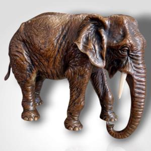 Franz Xavier Bergmann (1861-1936), 19th Century Bronze Elephant.