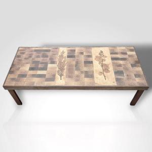 Roger Capron (1922-2006), Garrigue Ceramic Tile Coffee Table, 20th Century