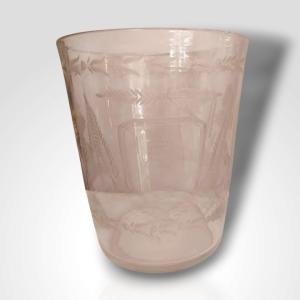 Engraved Crystal Goblet - Vase , Early 19th Century
