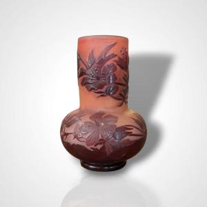 Vase With Floral Decoration, Gallé, Early 20th Century