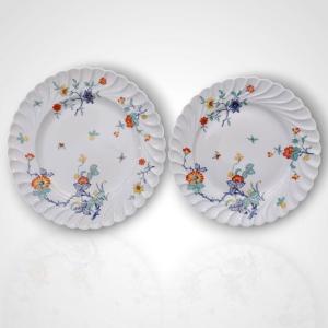 Haviland Limoges, Shalimar Porcelain Plates From The Compagnie Des Indes Series.