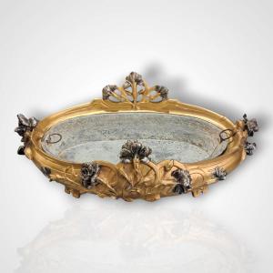 Som-charles Guénardeau For E. Colin&cie, Art Nouveau Bronze Planter, Late 19th Century