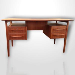 Teak Desk By Gunnar Nielsen Tibergaard For Tibergaard, Denmark, 1960s