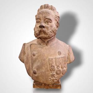 Terracotta Bust Of A Man, 19th Century