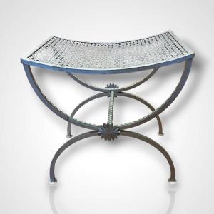 Wrought Iron Curule Chair, 20th Century