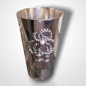 Hermès, Silver-plated Metal Vase, 20th Century