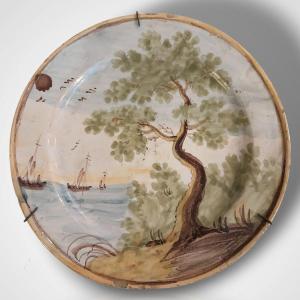 Italian Faience Plate From Torre De Passeri, 18th Century