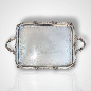 Silver-plated Metal Tray, Christofle, 19th Century