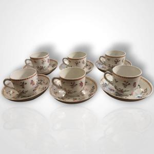 East India Company, Porcelain Coffe Cup Set, 18th Century.