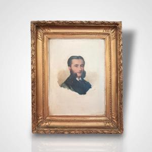 Louis Stanislas Faivre-duffer, Portrait Of A Man, Oil On Panel, Late 19th Century