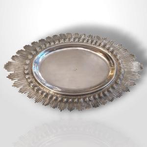 Ottoman/turkish Solid Silver Tray, 19th Century