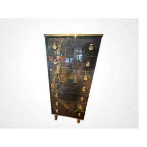 Lacquer And Brass Humidor By Maison Jansen