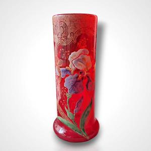 Legras, Enamelled Glass Vase, Early 20th Century