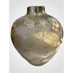 Art Deco Vase, Signed Verart France, 20th Century
