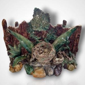 Jardiniere Barbotine, 19th Century