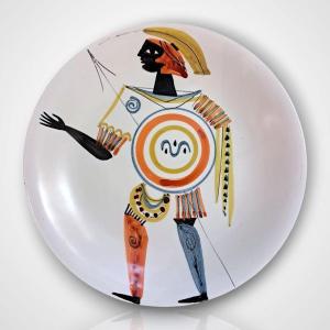 Roger Capron, Decorative Ceramic Plate, 20th Century