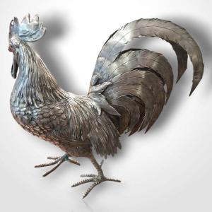 Solid Silver Rooster, Germany, 20th Century