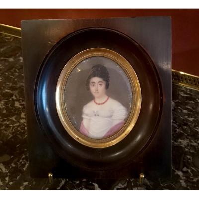 Miniature Portrait Of Woman By Feulard