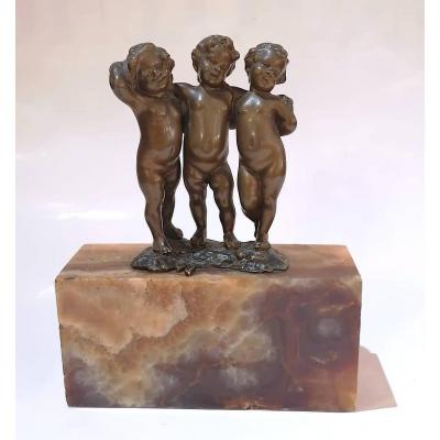 Bronze Three Putti By Andor Ruff