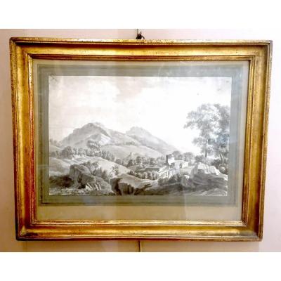 18th Century Lavis Drawing