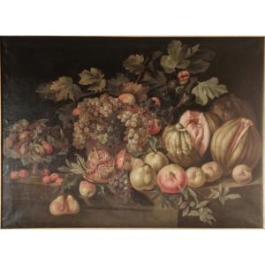 Large Still Life With Fruits, Italy, 17th Century