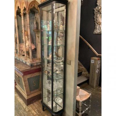 Pair Of Curved Side Windows, Brass Structures, 1900 Period