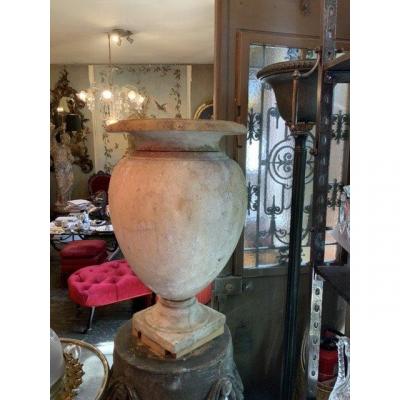 Large Pot, Medici Form, White Carrara Marble Louis XVI Period