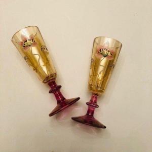 Late 19th Century Enamelled Tasting Glasses