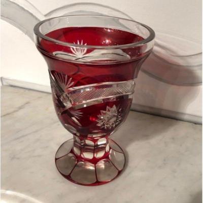 Red Crystal Cup Late 19th Century