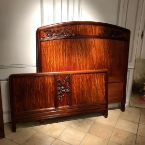 Art Nouveau Bed Nancy School 1900 Period Mahogany